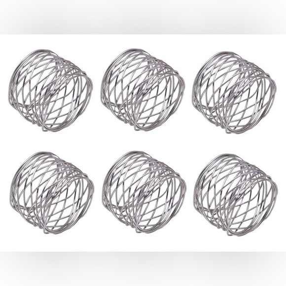 (12) Alloy Silver Finish Modern Napkin Rings New In Box - Picture 1 of 7